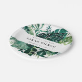 トロピカルモンステラグリーンリーフブライダルシャワーナプク ペーパープレート (アングル)
