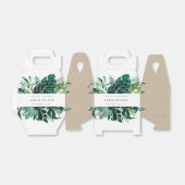 トロピカルモンステラグリーン葉ブライダルシャワー フェイバーボックス (折り畳みなし)