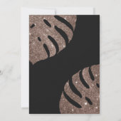 トロピカルモンステラダスティバラ金ゴールド結婚グリッターズ 招待状 (裏面)