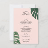 トロピカルモンステラバチェロレッテ招待状カード 招待状 (裏面)