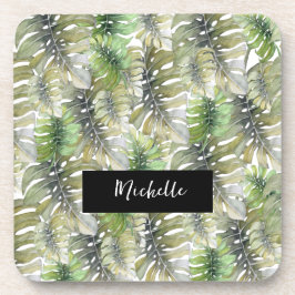 トロピカルモンステラパームグリーン コースター