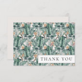 トロピカルモンステラパームリーフサンキューカード サンキューカード (正面/裏面)