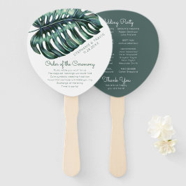 トロピカルモンステラパームリーフ結婚式 プログラム ハンドファン