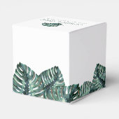 トロピカルモンステラパームレトロビーチ結婚式スクエア フェイバーボックス (裏面サイド)