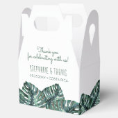 トロピカルモンステラパームレトロモダンビーチ結婚式Fav フェイバーボックス (オープン)