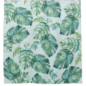 トロピカルモンステラパ葉ーム シャワーカーテン (正面)