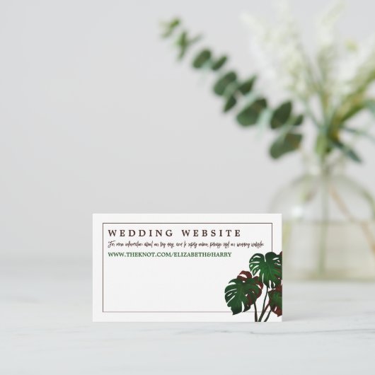 トロピカルモンステラビーチ結婚式サイト エンクロージャーカード (スタンド正面)