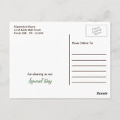 トロピカルモンステラビーチ結婚式サンキュー ポストカード (裏面)