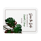 トロピカルモンステラビーチ結婚式保存日 マグネット (横)