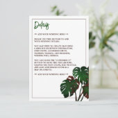 トロピカルモンステラビーチ結婚式詳細 エンクロージャーカード (スタンド正面)