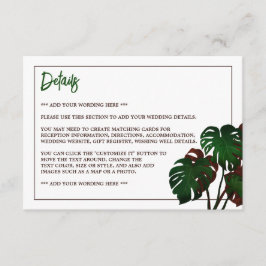 トロピカルモンステラビーチ結婚式詳細 エンクロージャーカード