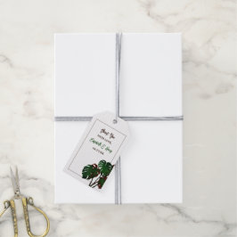 トロピカルモンステラビーチ結婚式 ギフトタグ