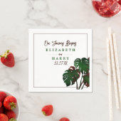 トロピカルモンステラビーチ結婚式 スタンダードカクテルナプキン (インサイチュ)