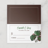 トロピカルモンステラビーチ結婚式 プレイスカード (外部開封)