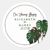 トロピカルモンステラビーチ結婚式 ラウンドシール (正面)