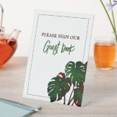 トロピカルモンステラビーチ結婚式 台座サイン (インサイチュ)