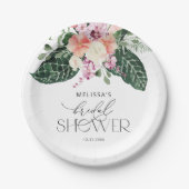 トロピカルモンステラブライダルシャワー紙プレート ペーパープレート (正面)