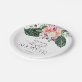 トロピカルモンステラブライダルシャワー紙プレート ペーパープレート (アングル)