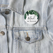 トロピカルモンステラブライダルパーティボタン – メイド 缶バッジ (インサイチュ)