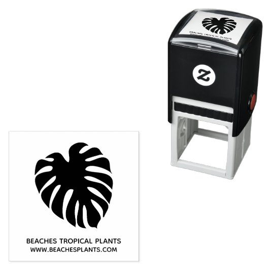 トロピカルモンステラリーフロゴビジネス名ブランディング セルフインキングスタンプ (インサイチュ)
