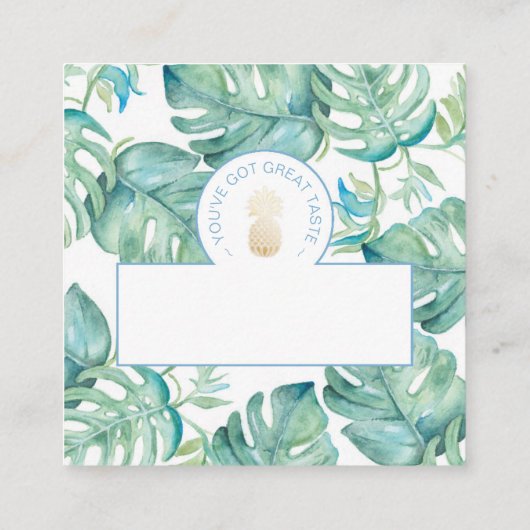 トロピカルモンステラリーフ スクエア名刺 (裏面)