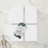 トロピカルモンステラワイルドワン誕生日メッセージカード ギフトタグ (より糸付き)