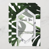 トロピカルモンステラ結婚マーブルサンキューカード サンキューカード (正面/裏面)