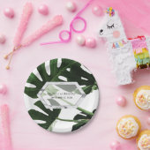 トロピカルモンステラ結婚マーブル ペーパープレート (パーティー)