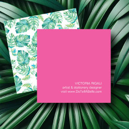 トロピカルモンステラ葉パーム スクエア名刺