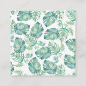 トロピカルモンステラ葉パーム スクエア名刺 (裏面)