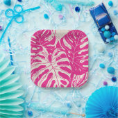 トロピカルモンステラ設計紙プレート ペーパープレート (パーティー)