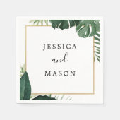 トロピカルモンステ結婚ラのカクテルナプキン スタンダードカクテルナプキン (正面)