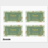 トロピカルモンステ葉ラのラップのまわりにキャンドルラベル 長方形シール (シート)