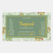 トロピカルモンステ葉ラのラップのまわりにキャンドルラベル 長方形シール (正面)