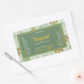 トロピカルモンステ葉ラのラップのまわりにキャンドルラベル 長方形シール (封筒)