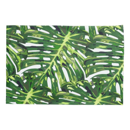 トロピカルモンステ葉ラの枕ケース 枕カバー (裏面)