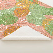 トロピカルモンステ葉ラカラフル、シームレスなパターン シェルパブランケット (3/4)