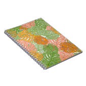 トロピカルモンステ葉ラカラフル、シームレスなパターン ノートブック (右側)