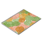 トロピカルモンステ葉ラカラフル、シームレスなパターン ノートブック (左側)