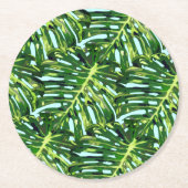 トロピカルモンステ葉ラ紙コースターユアカラー ラウンドペーパーコースター (正面)