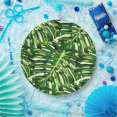 トロピカルモンステ葉ラ – エキゾチック ペーパープレート (パーティー)