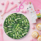 トロピカルモンステ葉ラ – エキゾチック ペーパープレート (パーティー)