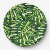トロピカルモンステ葉ラ – エキゾチック ペーパープレート (正面)