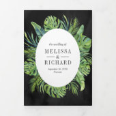 トロピカルモンステ離れラパームズブラック結婚ズ 三つ折り招待状 (カバー)