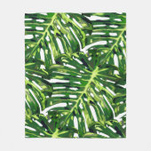 トロピカルモンステ離れラ自然 フリースブランケット (正面)