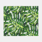 トロピカルモンステ離れラ自然 フリースブランケット (正面(横))