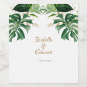 トロピカルモンステ離れラ金ゴールドグリーン&トリム ワインラベル (シングルラベル)