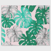 トロピカルモンス葉テラ手描きイラストレーションp ラッピングペーパー (フラット)