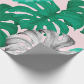 トロピカルモンス葉テラ手描きイラストレーションp ラッピングペーパー (角)