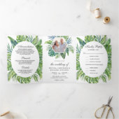 トロピカルモンテ葉ラパームの全結婚体が 三つ折り招待状 (内部)